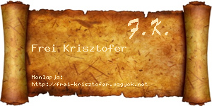 Frei Krisztofer névjegykártya